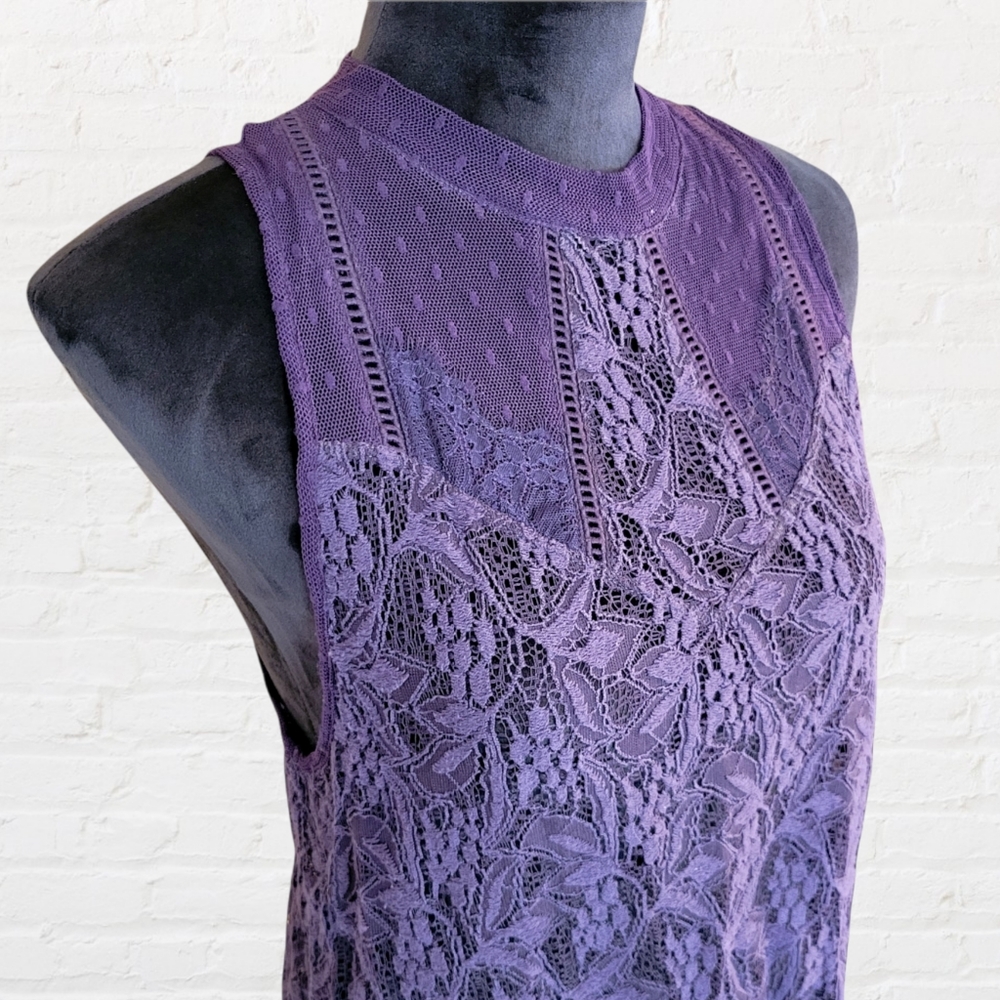 Free People Royal Blue Sheer Sleeveless Top Small